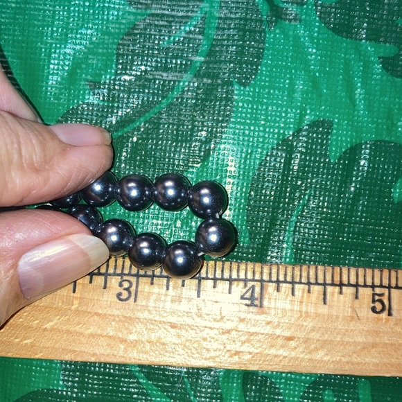 SET 3 stretch bracelets, faux pearls, white, silver gray, black  $12 - Picture 6 of 8